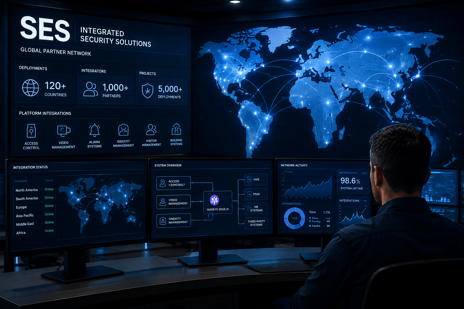 Security operations centre with integrated monitoring systems